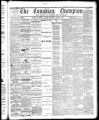 Canadian Champion (Milton, ON), 8 Aug 1872