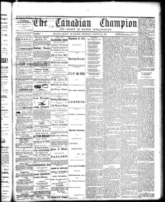 Canadian Champion (Milton, ON), 22 Aug 1872