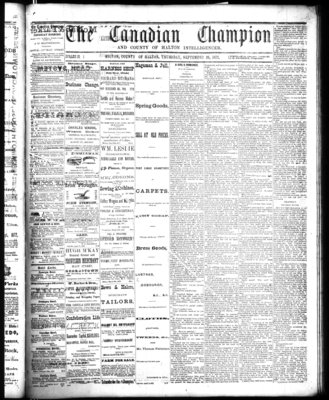 Canadian Champion (Milton, ON), 26 Sep 1872