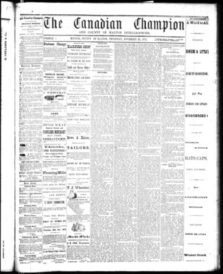 Canadian Champion (Milton, ON), 28 Nov 1872