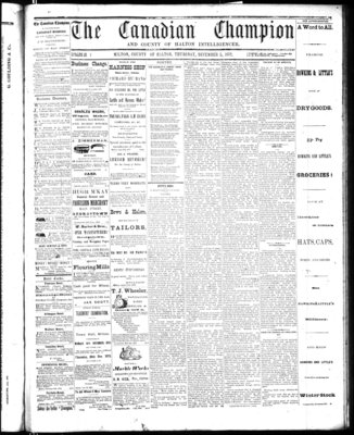 Canadian Champion (Milton, ON), 5 Dec 1872