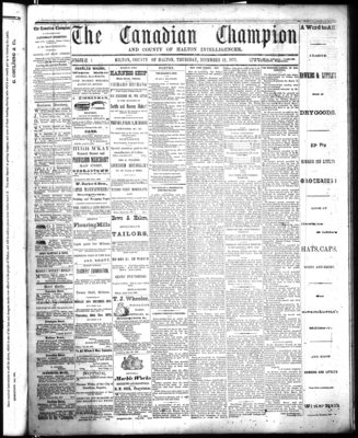 Canadian Champion (Milton, ON), 12 Dec 1872