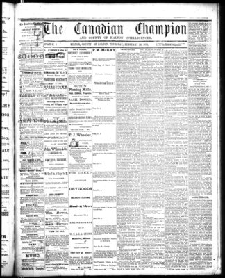 Canadian Champion (Milton, ON), 20 Feb 1873