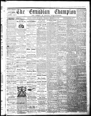 Canadian Champion (Milton, ON), 25 Dec 1873