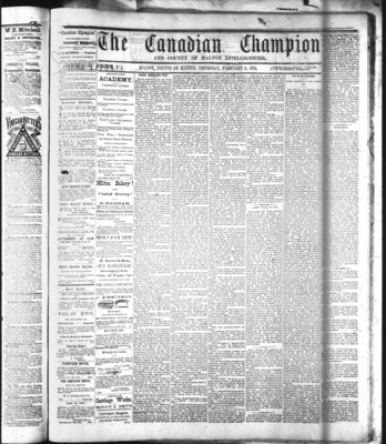 Canadian Champion (Milton, ON), 5 Feb 1874