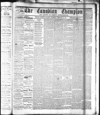 Canadian Champion (Milton, ON), 12 Feb 1874