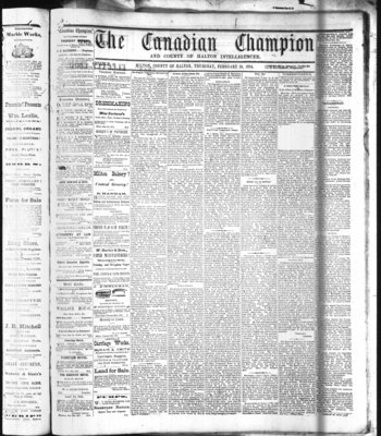 Canadian Champion (Milton, ON), 19 Feb 1874