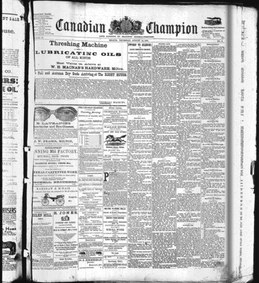 Canadian Champion (Milton, ON), 13 Aug 1885