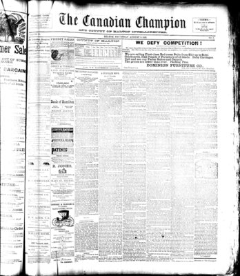 Canadian Champion (Milton, ON), 8 Aug 1889