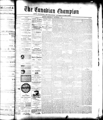 Canadian Champion (Milton, ON), 3 Dec 1891