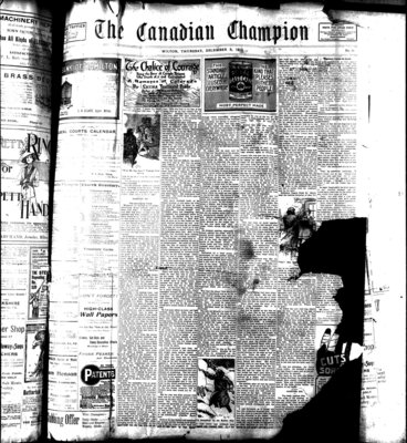 Canadian Champion (Milton, ON), 5 Dec 1912