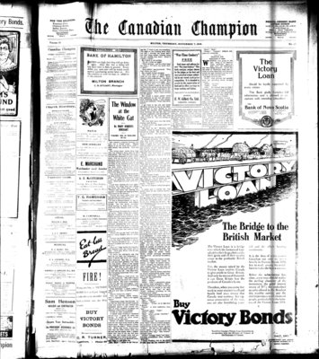 Canadian Champion (Milton, ON), 7 Nov 1918