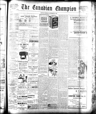 Canadian Champion (Milton, ON), 24 Nov 1921