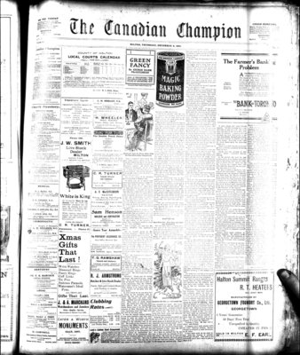 Canadian Champion (Milton, ON), 8 Dec 1921