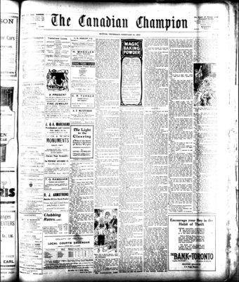 Canadian Champion (Milton, ON), 16 Feb 1922