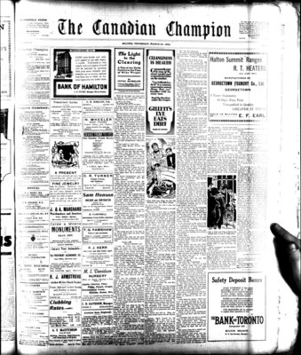 Canadian Champion (Milton, ON), 23 Mar 1922