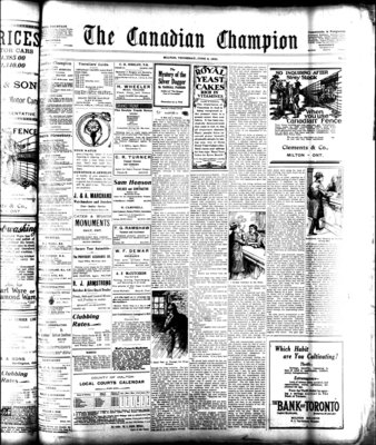 Canadian Champion (Milton, ON), 8 Jun 1922