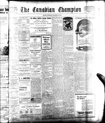 Canadian Champion (Milton, ON), 21 Dec 1922