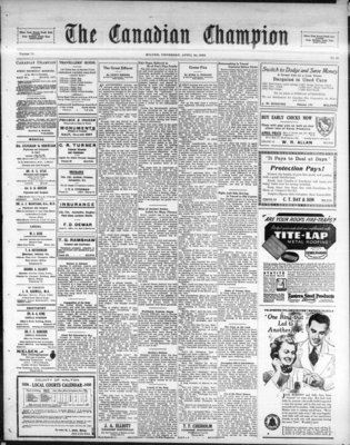 Canadian Champion (Milton, ON), 21 Apr 1938