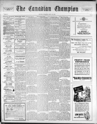 Canadian Champion (Milton, ON), 29 Sep 1938