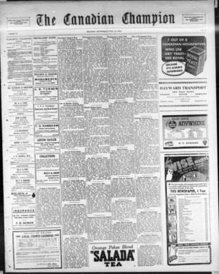 Canadian Champion (Milton, ON), 16 Feb 1939