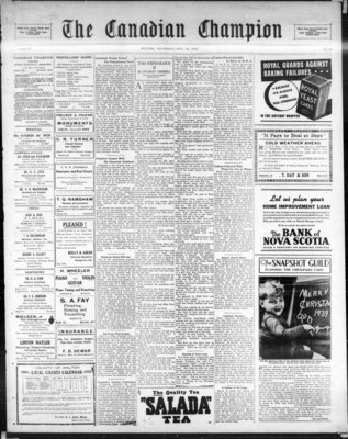 Canadian Champion (Milton, ON), 30 Nov 1939