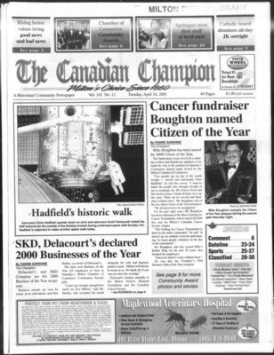 Canadian Champion (Milton, ON), 24 Apr 2001