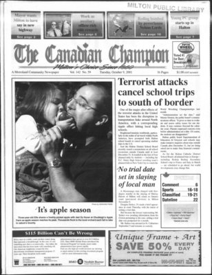 Canadian Champion (Milton, ON), 9 Oct 2001