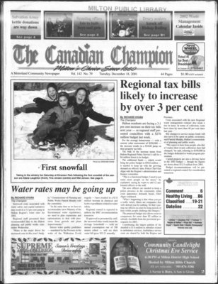 Canadian Champion (Milton, ON), 18 Dec 2001