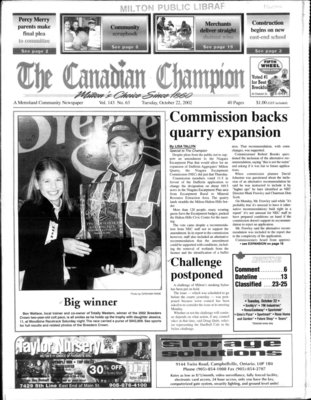 Canadian Champion (Milton, ON), 22 Oct 2002