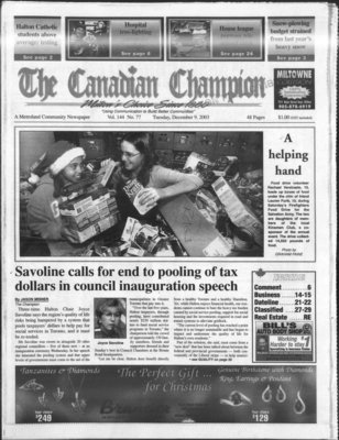 Canadian Champion (Milton, ON), 9 Dec 2003