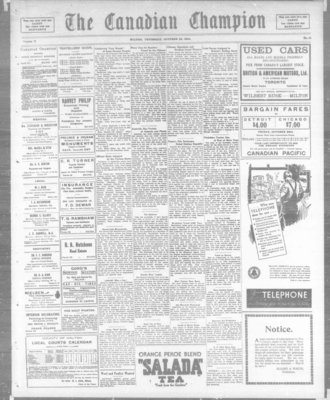 Canadian Champion (Milton, ON), 25 Oct 1934