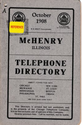1908 October - McHenry Telephone Directory