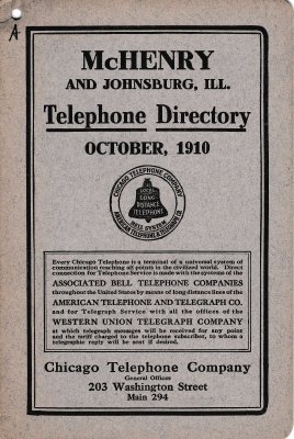 1910 October - McHenry Telephone Directory