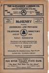 1925 August - McHenry, Johnsburg and Pistakee Telephone Directory