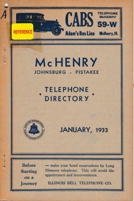 1933 January - McHenry Telephone Directory