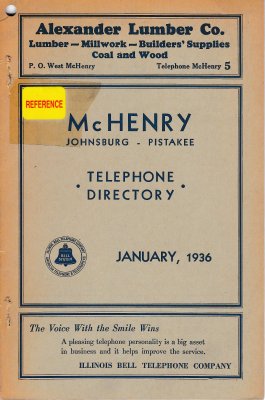 1936 January - McHenry Telephone Directory