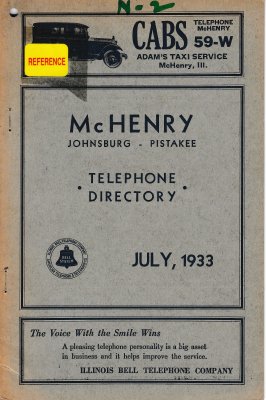 1933 July - McHenry Telephone Directory