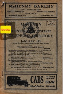 1931 January - McHenry Telephone Directory