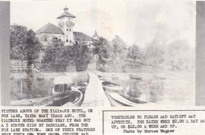 Illinois Hotel Along the Fox River Taken Many Years Ago.