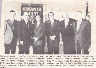 New Kiwanis Officers at the New Legion Home