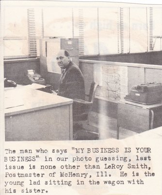 LeRoy Smith, Postmaster of McHenry, IL