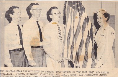 New 50 Star Flag Presentation At the McHenry Post Office.