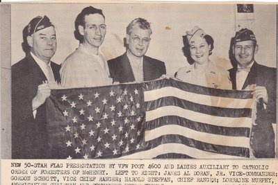 VFW Flag Presentation To the Catholic Order of Foresters of McHenry.