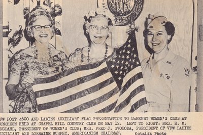 VFW and Ladies Auxiliary Flag Presentation to McHenry Women's Club to the Chapel Hill Country Club.