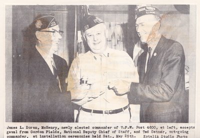 James L. Doran Accepts Gavel Becoming The New Commander of VFW Post 4600