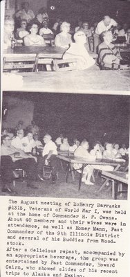 August Meeting Of McHenry Barracks For World War I Veterans