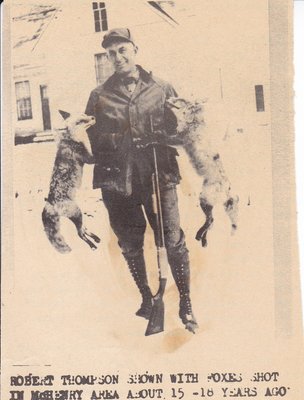 Robert Thompson with Foxes Hunted in About 1930