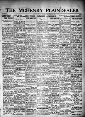 McHenry Plaindealer (McHenry, IL), 16 Sep 1926