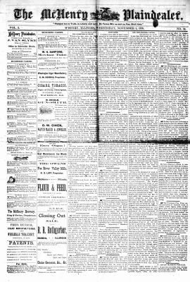 McHenry Plaindealer (McHenry, IL), 1 Nov 1876